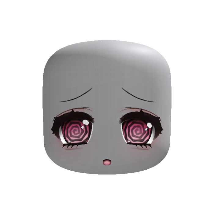 animated 🤍 kawaii dizzy eyes moe face in pink