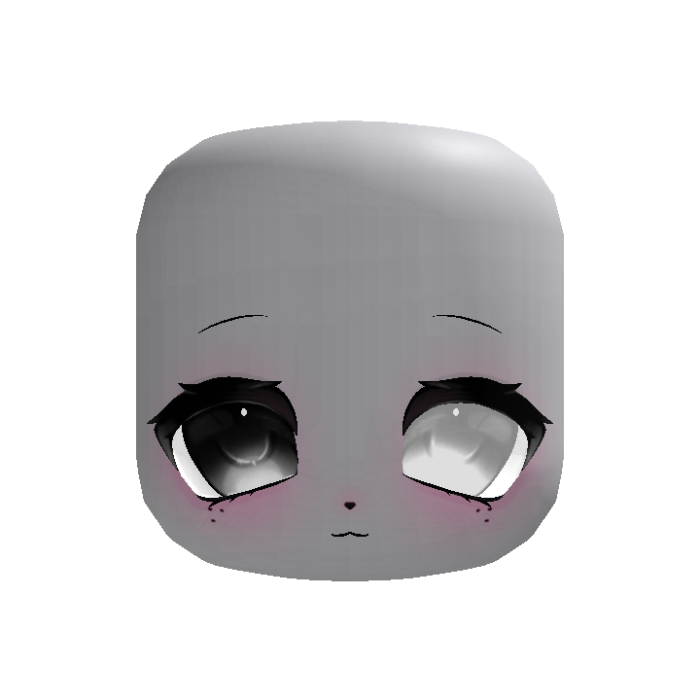 Cute Kawaii Doll Fox Tech Face In Black + White