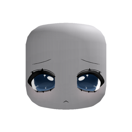 ♡ (ANIMATED) cute anime vamp moe sad face in blue