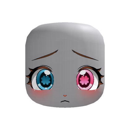 ♡ cute bunny face in blue and pink ♡