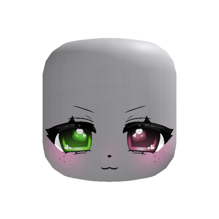 🐱 kawaii smug kitty face 🐾 green pink 🍀