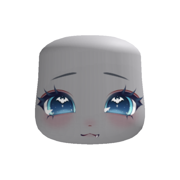 🦇 kawaii halloween bat anime face blue