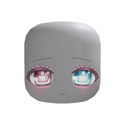 cute kawaii pink blue anime face