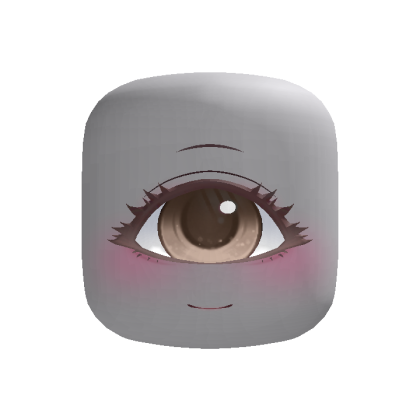 Kawaii Cyclops Anime Girl Head (Pastel Brown)