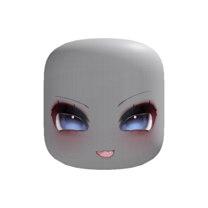 happy smug face - blue