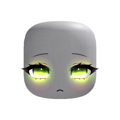 (GLOWING) cute bright green glowy anime eyes