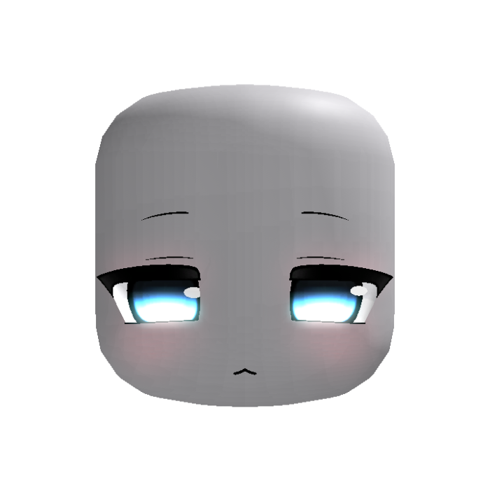 {GLOWING} adorable emotionless sweet moe face blue