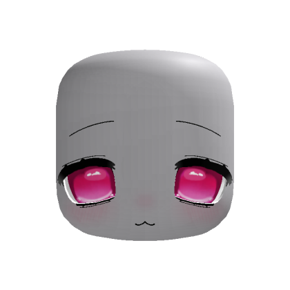 Pink Kawaii Sleepy Anime Doll Head Cute Blush