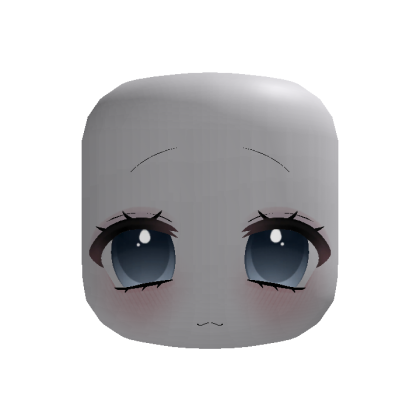 kawaii blue eyes shy chibi face