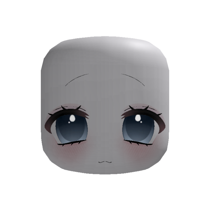 kawaii blue eyes shy chibi face