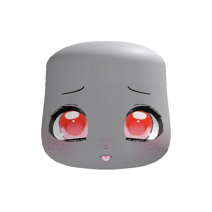 kawaii shy sweet silly puppy face in red