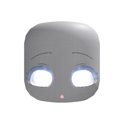 (GLOWING) blue cute emissive chibi moe amazed face