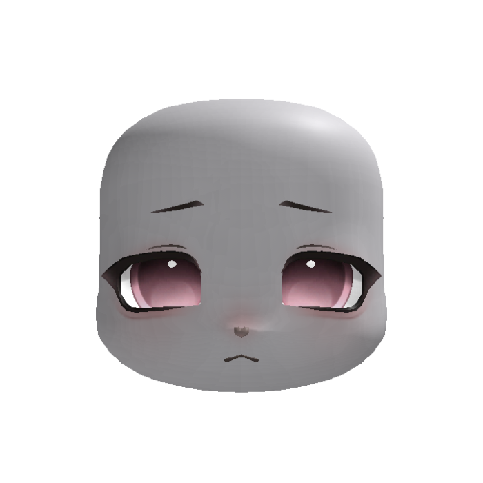 pink cute nervous masc kigurumi face