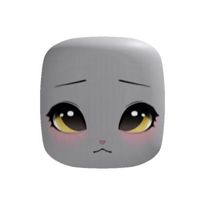 kawaii yellow cat eyes chibi face