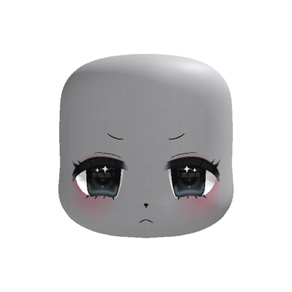 ( animated ) cute leopard doll pout face in blue