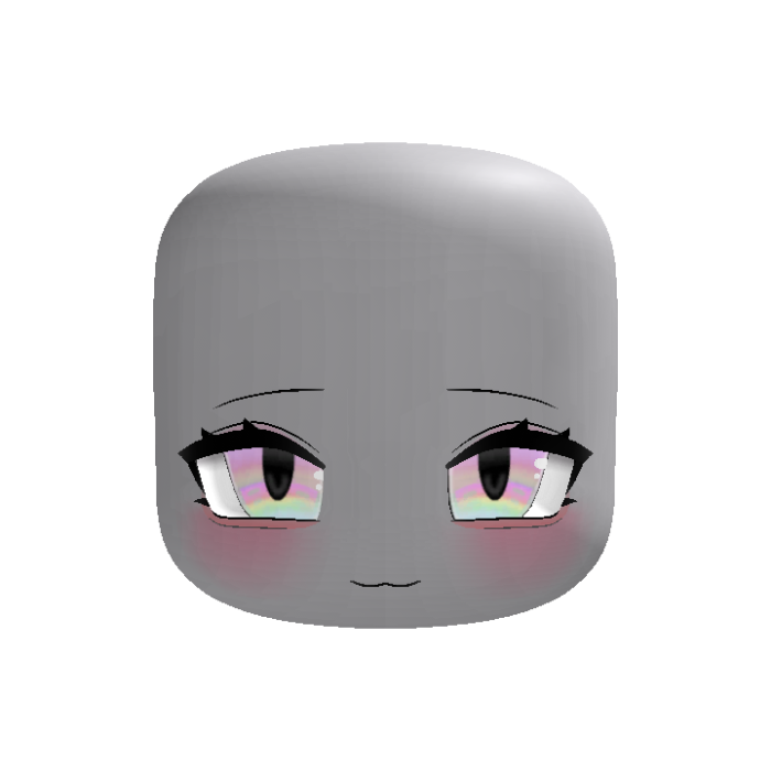 (animated) kawaii chibi smug moe face in rainbow