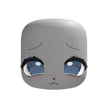 (Animated) Blue Cute Chibi Neko Face
