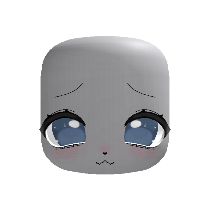 (Animated) Blue Cute Chibi Neko Face