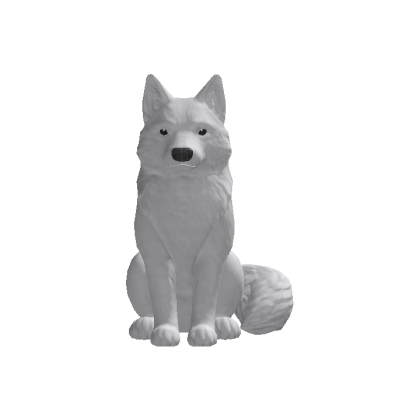 Sitting Alpha Wolf Head - Recolorable