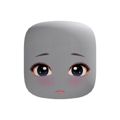 Puppy Doll Anime Girl Face - Black