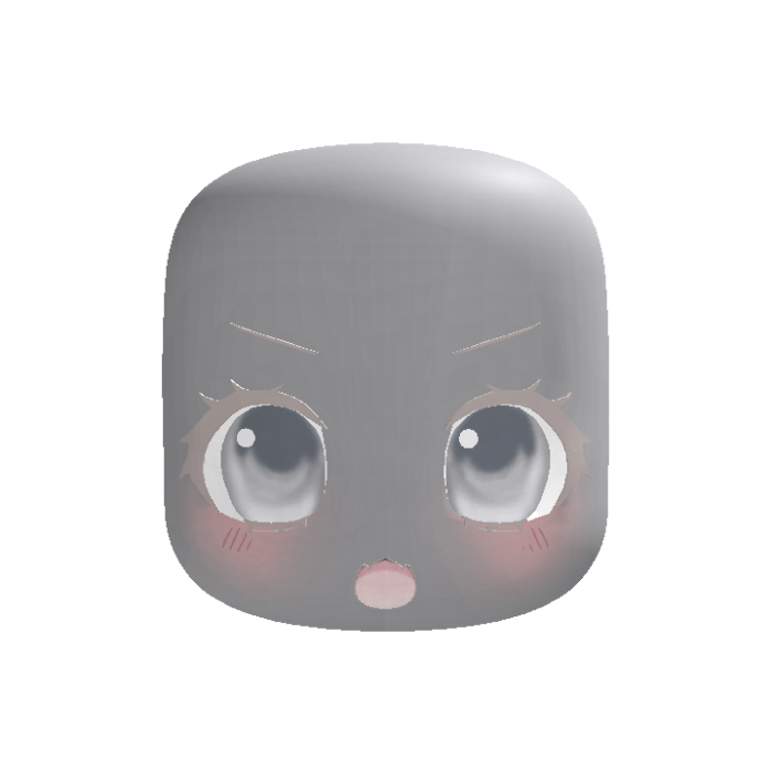 (animated) Grey Cute Chibi Amazed Face
