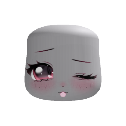 sweet kawaii dreamy blinking girl face red
