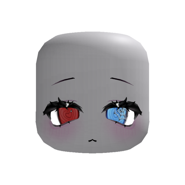 (animated) cute spooky webbed moe eyes in red blue
