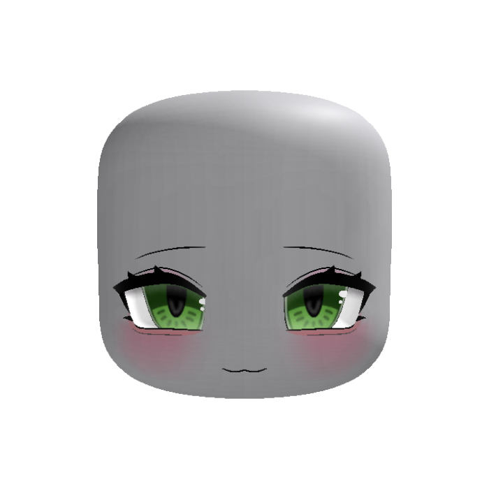 (animated) kawaii chibi smug moe face in green