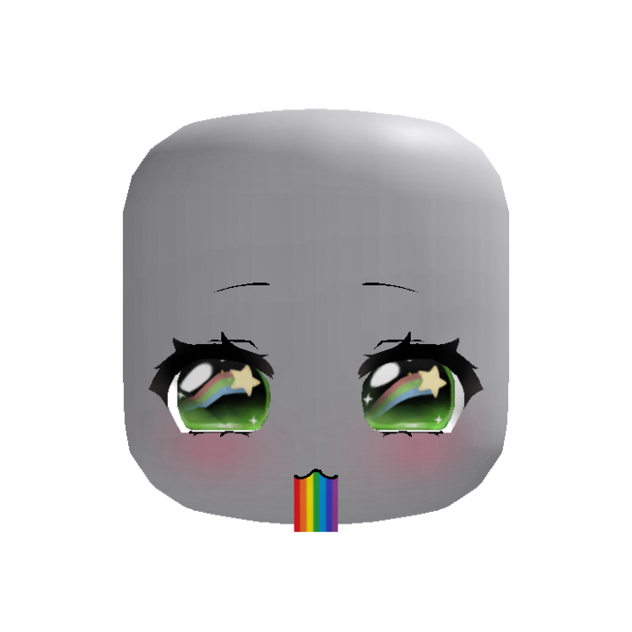 ♡ : animated rainbow barf starry moe green eyes