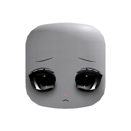 (animated) Cute Cat Eyed Doll Moe Face In Black
