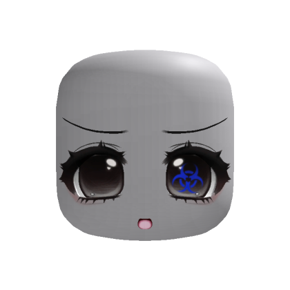 (Animated) Adorable Moe Black/Blue Biohazard Face