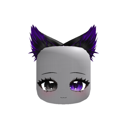 kawaii kigurumi anime chibi w/ ears (black&purple)