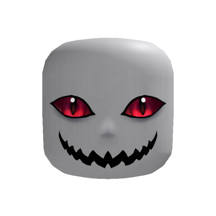 Red spooky demon face
