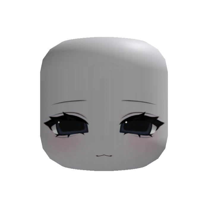 cute shy moe chibi smirk lashes face