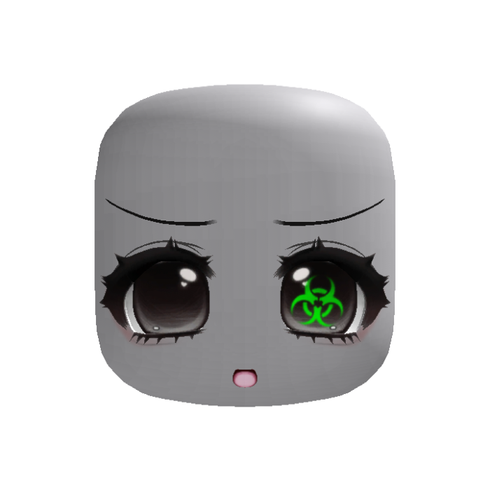 (Animated) Adorable Moe Black/Green Biohazard Face