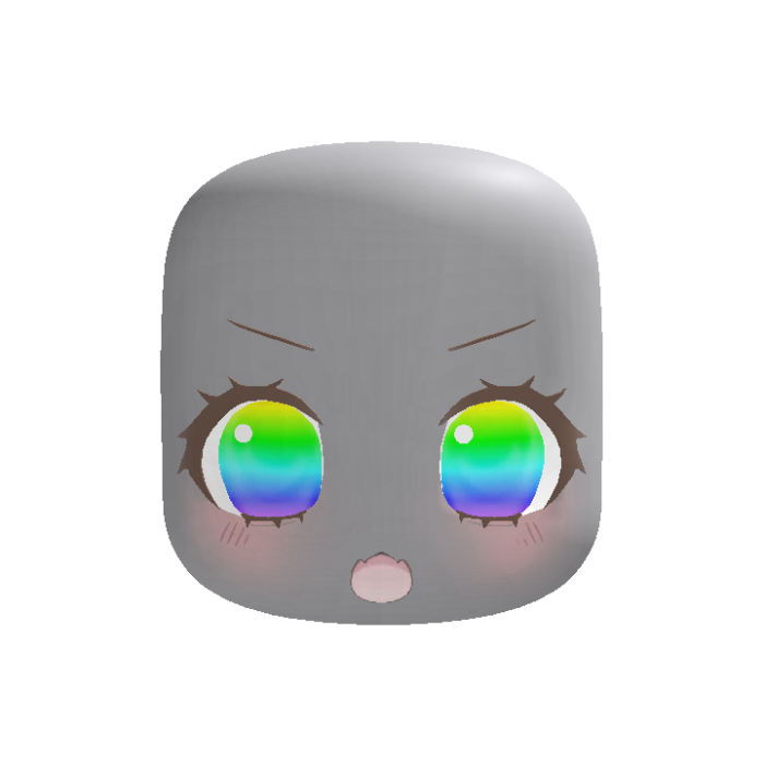 (animated) Rainbow Cute Chibi Amazed Face