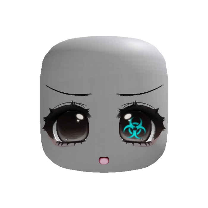 (Animated) Adorable Moe Black/Cyan Biohazard Face