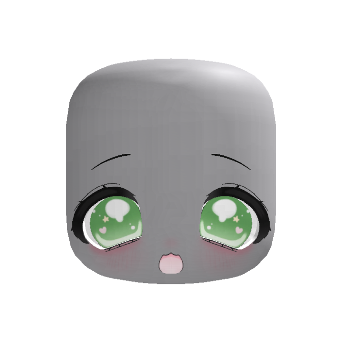 excited dreamy anime star eyes in green