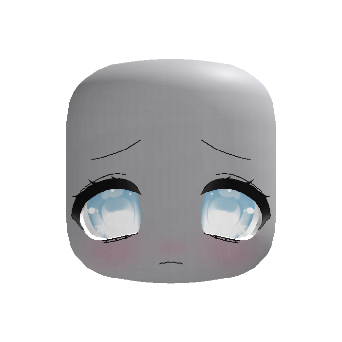 (animated) cute sad moe chibi soft face light blue