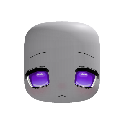 Purple Kawaii Sleepy Anime Doll Head Cute Blush