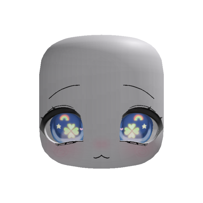 (Animated) Blue Cute Chibi Calm Clover Face