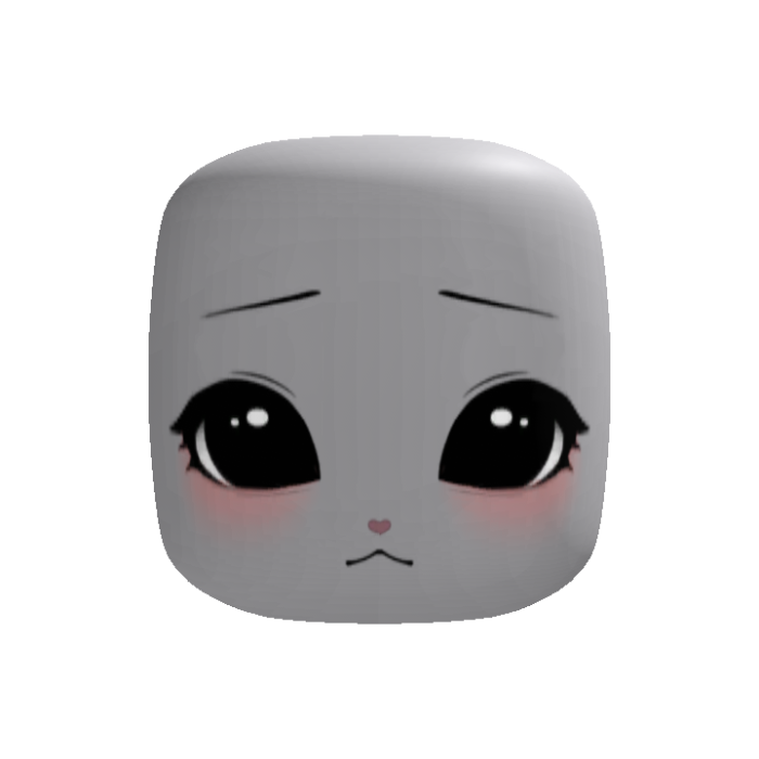 kawaii black cat eyes chibi face