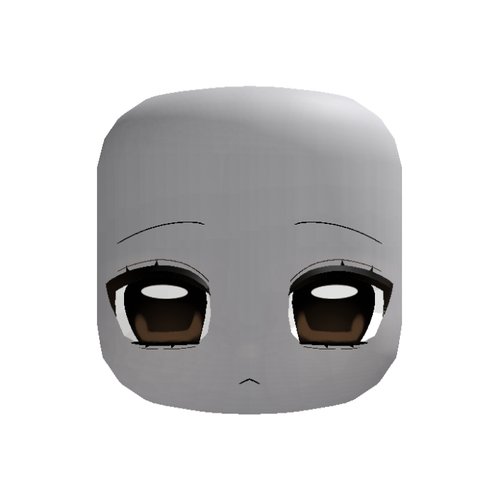 brown shy cold anime girl face