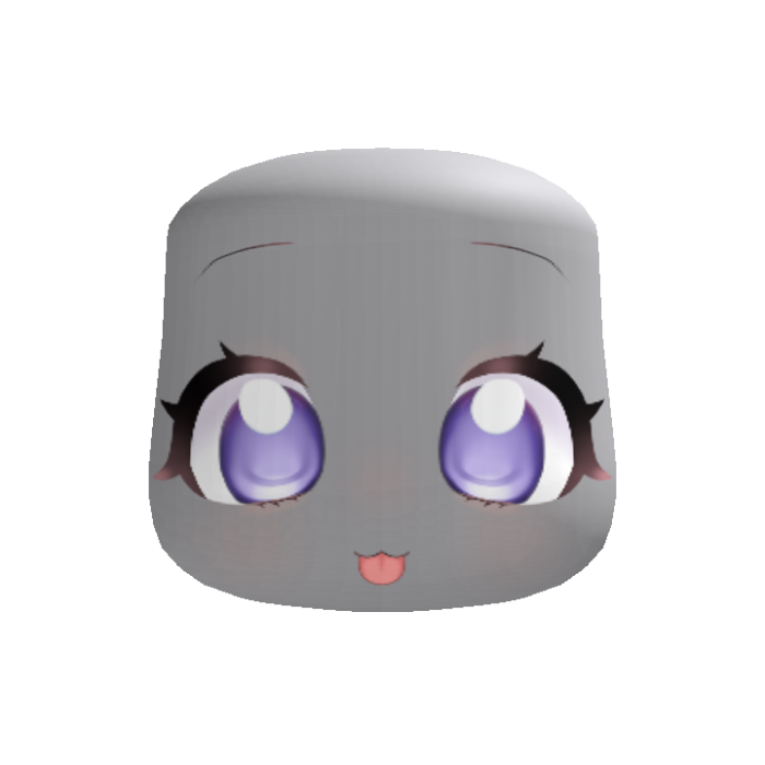 kawaii silly big eyes moe face purple