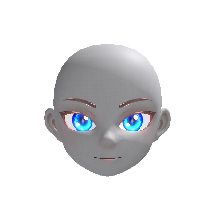 (Emissive) Cool Anime Vemi Head - Glowing Blue
