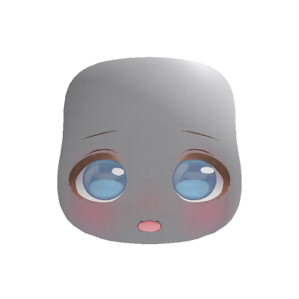 Soft Kawaii Adorable Anime Face (Blue)
