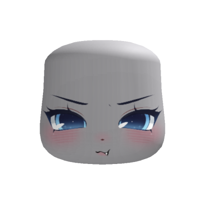 🐾 sly kawaii kitty chibi face blue