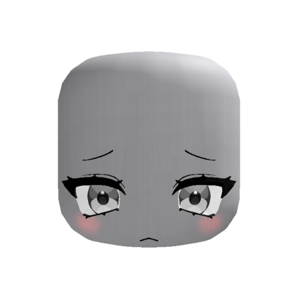 Cute Sad Blush Anime Face (Grey) thumbnail