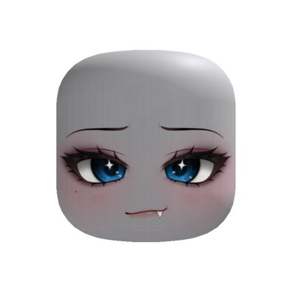 Cute Fang Smirk in Blue (Recolorable)