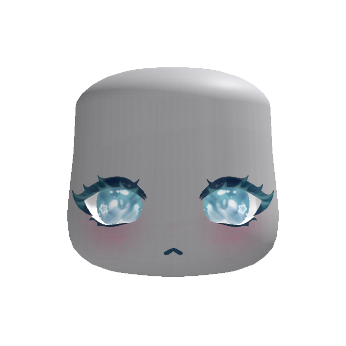 Sparkling Glittering Anime Face (Pastel Blue)